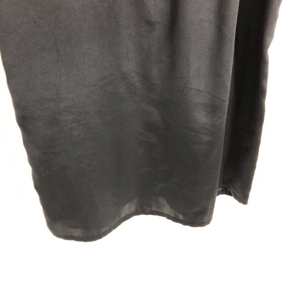 Vintage Giussepe Spinelli Black Satin Full Length Nightgown sleeveless maxi ~M - Picture 4 of 12
